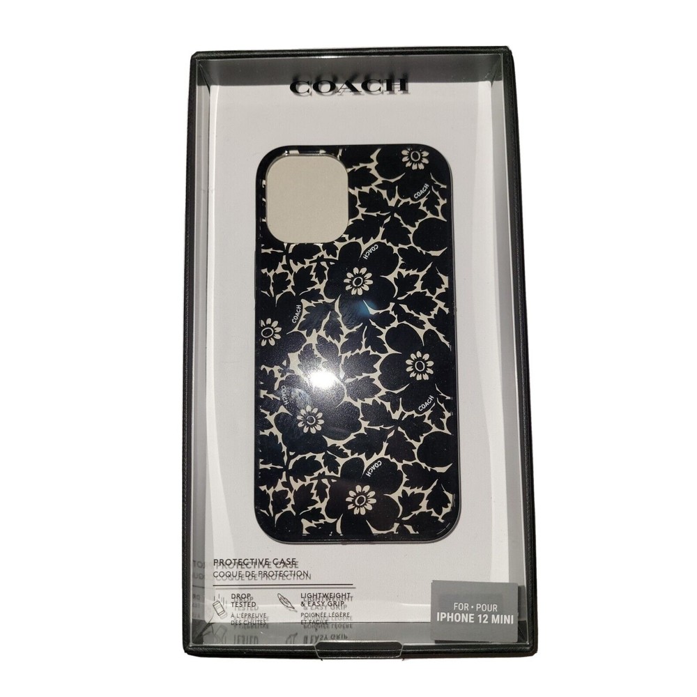 Coach - Slim Protective Case for iPhone 12 Mini - Bold Floral Black New
